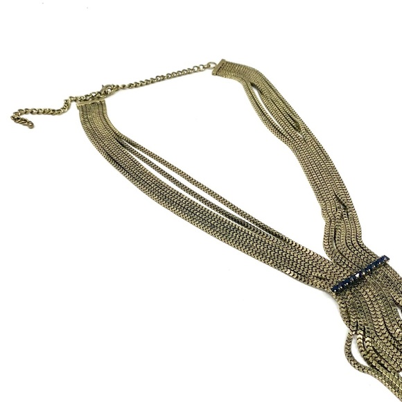 New Free People Gold Waterfall Tiered Draping Necklace - Picture 2 of 4